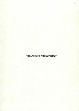 Proposals of Transkei tabled at the meeting of Task Group Three