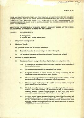 Minutes of the meeting Working Group 1 Sub Group 1