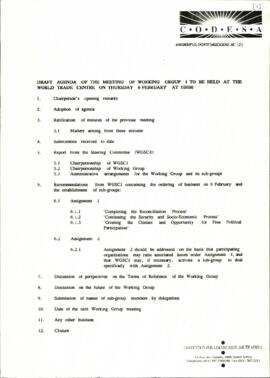 Agenda for the meeting of Working Group 1