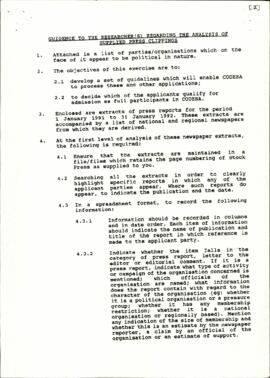 Guidance to the Researcher(s) regarding the analysis of supplied press clippings