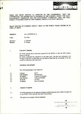 Agenda for the meeting of Working Group 1