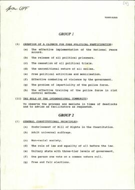 Proposals from United People's Party