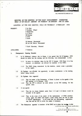 Minutes of the Meeting of The Daily Management Committee