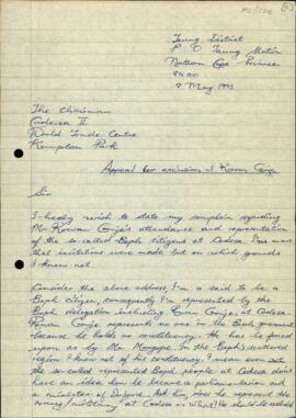 Letter from Taung District