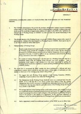 Draft Additional Guidelines aimed at facilitating the functioning of the Working Groups - Addendum