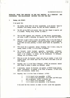 Extracts from the minutes of the Daily Management Committee meeting