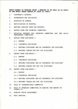 Minutes of the Working Group 1 meeting