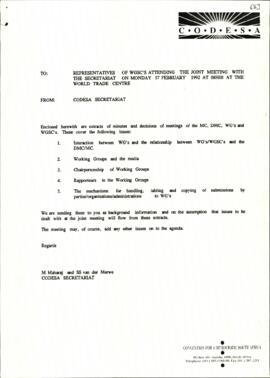 To representatives of working group steering committee Attending the joint meeting with the secre...