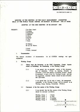 Agenda for the Meeting of the Daily Management Committee