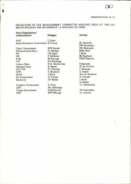 Delegates to the Management Committee meeting