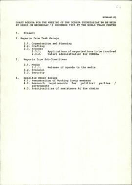 Draft Agenda for meeting