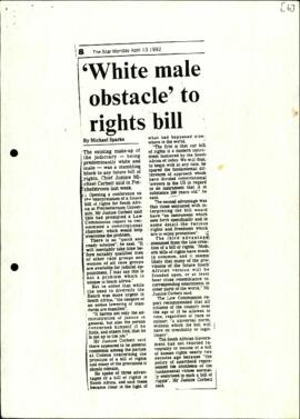 Article in The Star: White Male obstacle to rights bill: by M Sparks