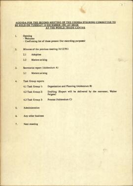 Agenda for the second meeting of the CODESA Steering Committee meeting
