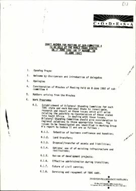 Draft agenda for meeting of Sub -Committee 4