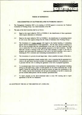 Terms of Reference  Sub-Committee on matters related to Working Group 3