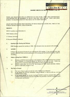 Draft minutes of the meeting of Management Committee Sub-Committee 3