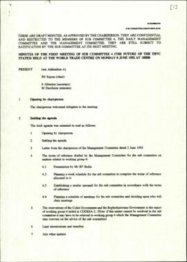 Minutes of the First Management Committee Sub - Committee 4 Meeting