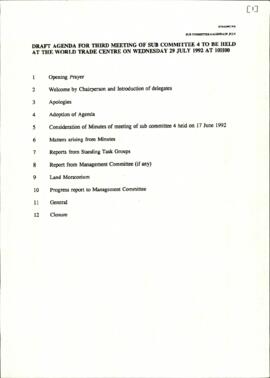 Draft agenda for Third meeting of Sub - Committee 4