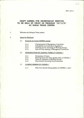 Draft Agenda for meeting