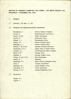Minutes of Steering Committee