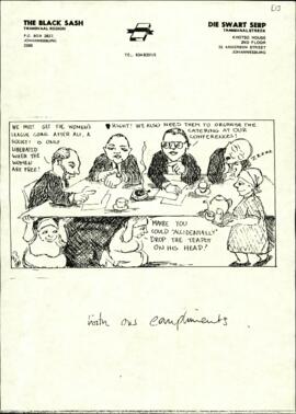 From Black Sash: A cartoon with regard to the issue of Women's involvement in Codesa