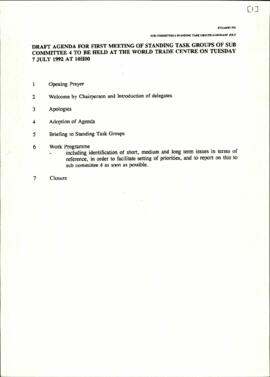 Draft agenda for First Meeting of standing task groups of Sub - Committee 4